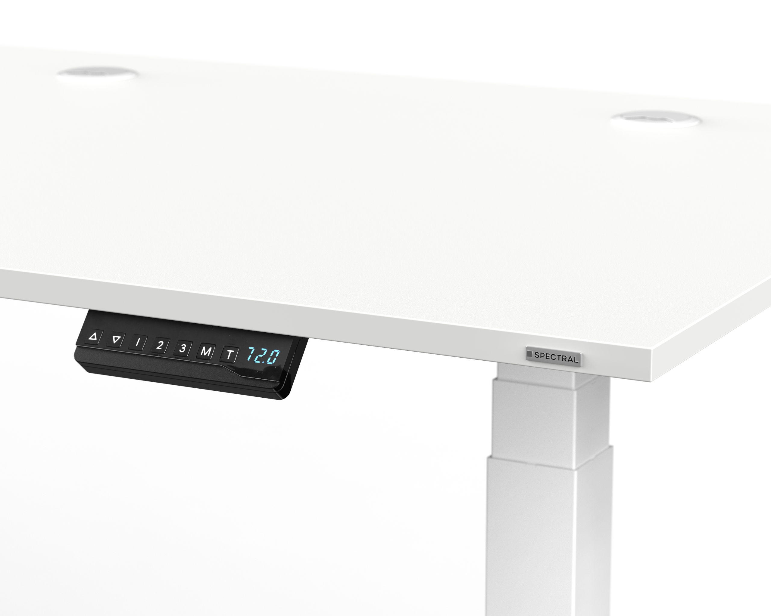 SPECTRAL JUST-OFFICE Elektrisch 130cm höhenverstellbarer Fußgestell Schreibtisch. 160 - Grey. Schreibtisch 80cm Snow. Höhenverstellbarer x 64 Tischplatte