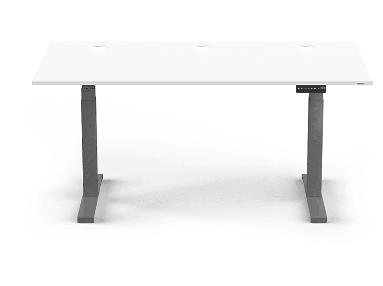 Höhenverstellbarer SPECTRAL - Schreibtisch. 80cm Elektrisch Schreibtisch Tischplatte 180 64 Grey JUST-OFFICE höhenverstellbarer Snow. x 130cm Fußgestell
