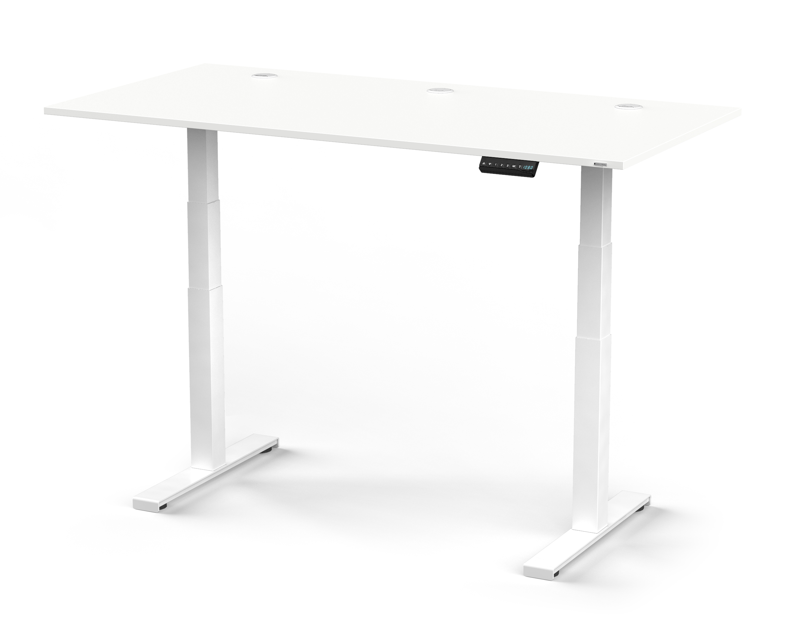 Schreibtisch. Schreibtisch Snow höhenverstellbarer 80cm Fußgestell Tischplatte Snow. 130cm x Höhenverstellbarer 160 SPECTRAL Elektrisch - 64 JUST-OFFICE