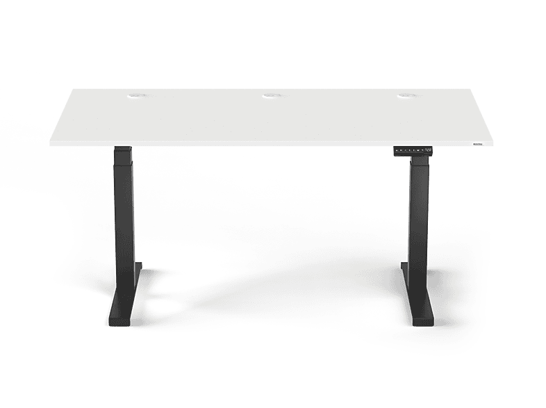 SPECTRAL JUST-OFFICE Elektrisch höhenverstellbarer Schreibtisch. Tischplatte 180 x 80cm Snow. Fußgestell 64 - 130cm Black Höhenverstellbarer Schreibtisch