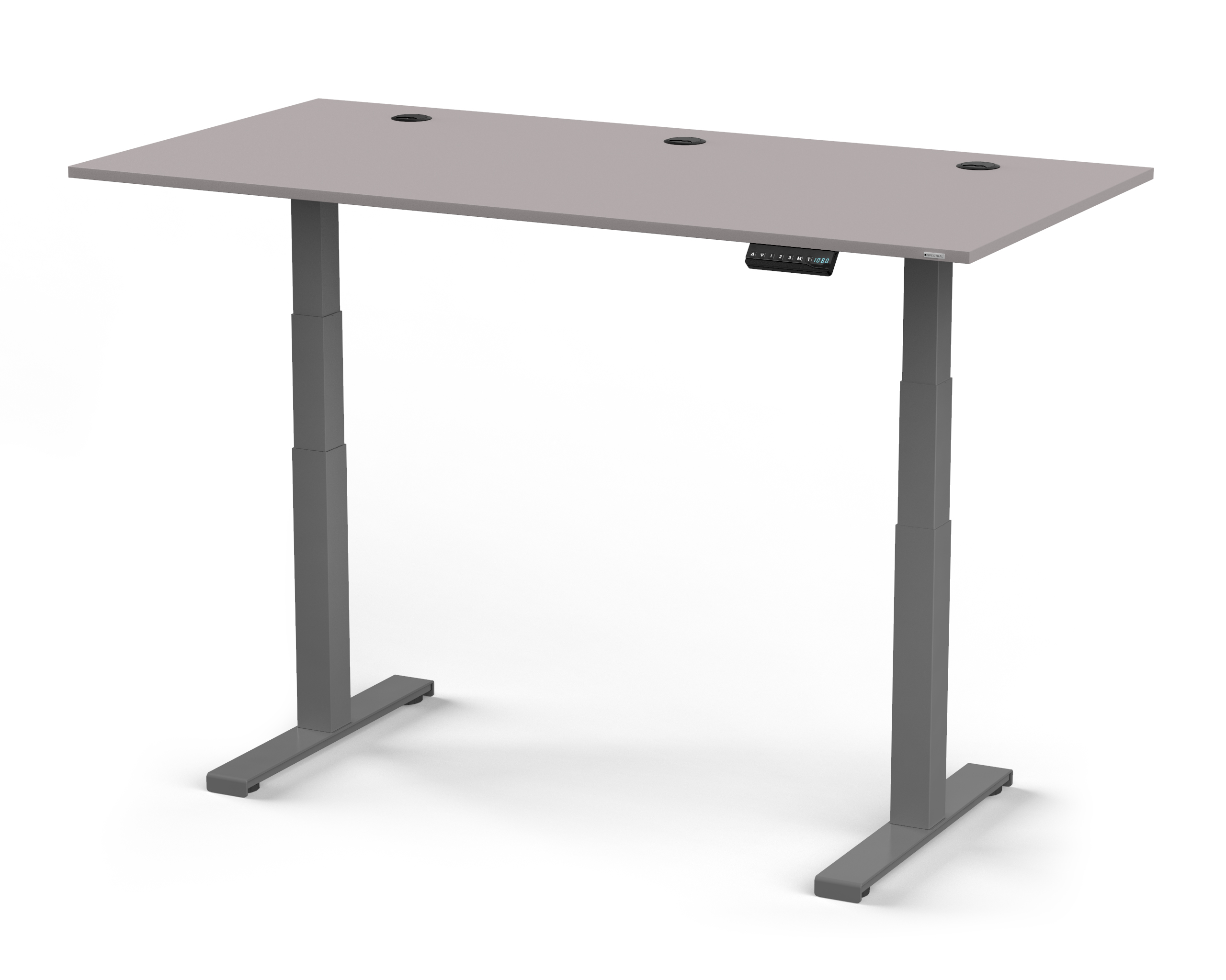 x SPECTRAL Grey. 130cm Fußgestell Schreibtisch JUST-OFFICE höhenverstellbarer Höhenverstellbarer 80cm 64 Elektrisch Tischplatte Schreibtisch. - 180 Grey