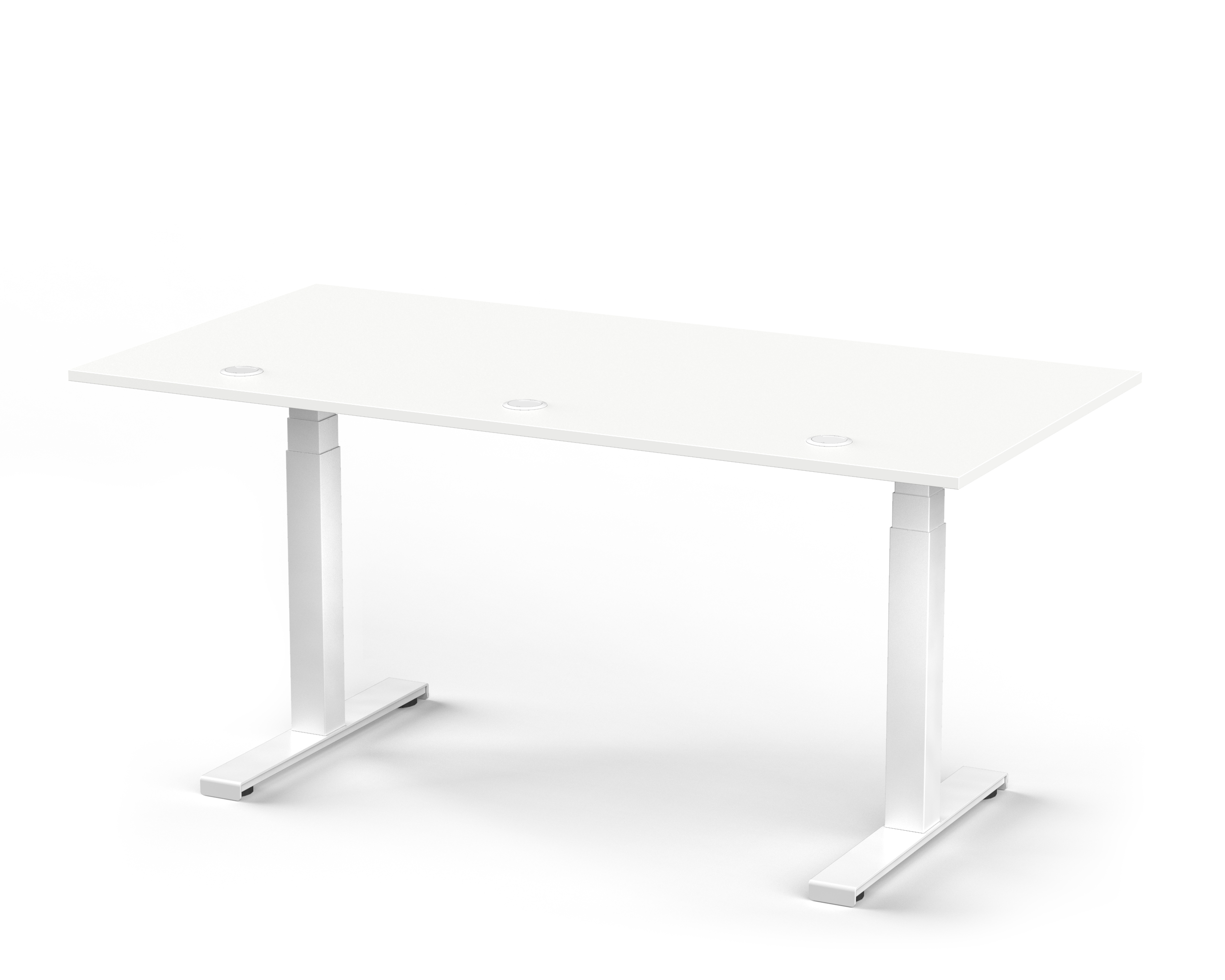 Fußgestell x Tischplatte - Schreibtisch. JUST-OFFICE Snow. Elektrisch Höhenverstellbarer 80cm 64 160 Schreibtisch SPECTRAL höhenverstellbarer 130cm Snow