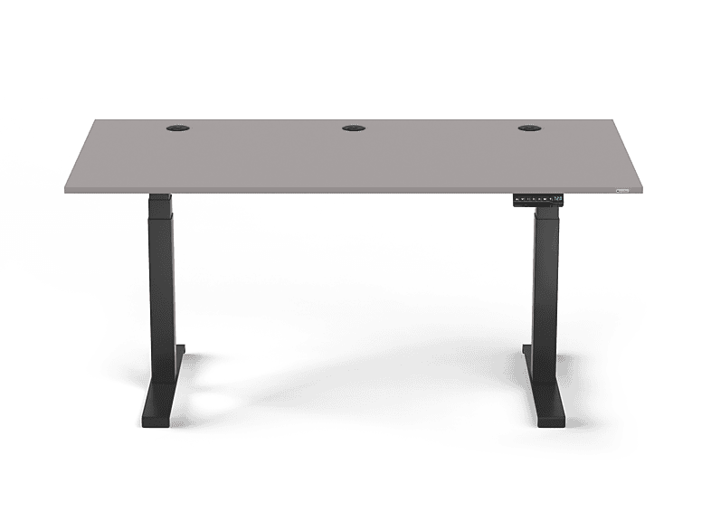 SPECTRAL JUST-OFFICE Elektrisch höhenverstellbarer Schreibtisch. Tischplatte 160 x 80cm Grey. Fußgestell 64 - 130cm Black Höhenverstellbarer Schreibtisch