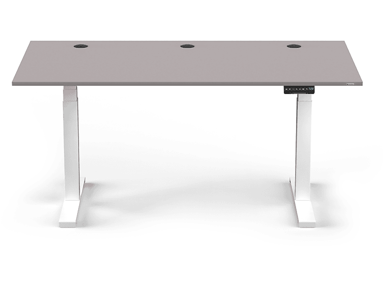 SPECTRAL JUST-OFFICE Elektrisch höhenverstellbarer Schreibtisch. Tischplatte 160 x 80cm Grey. Fußgestell 64 - 130cm Snow. Höhenverstellbarer Schreibtisch