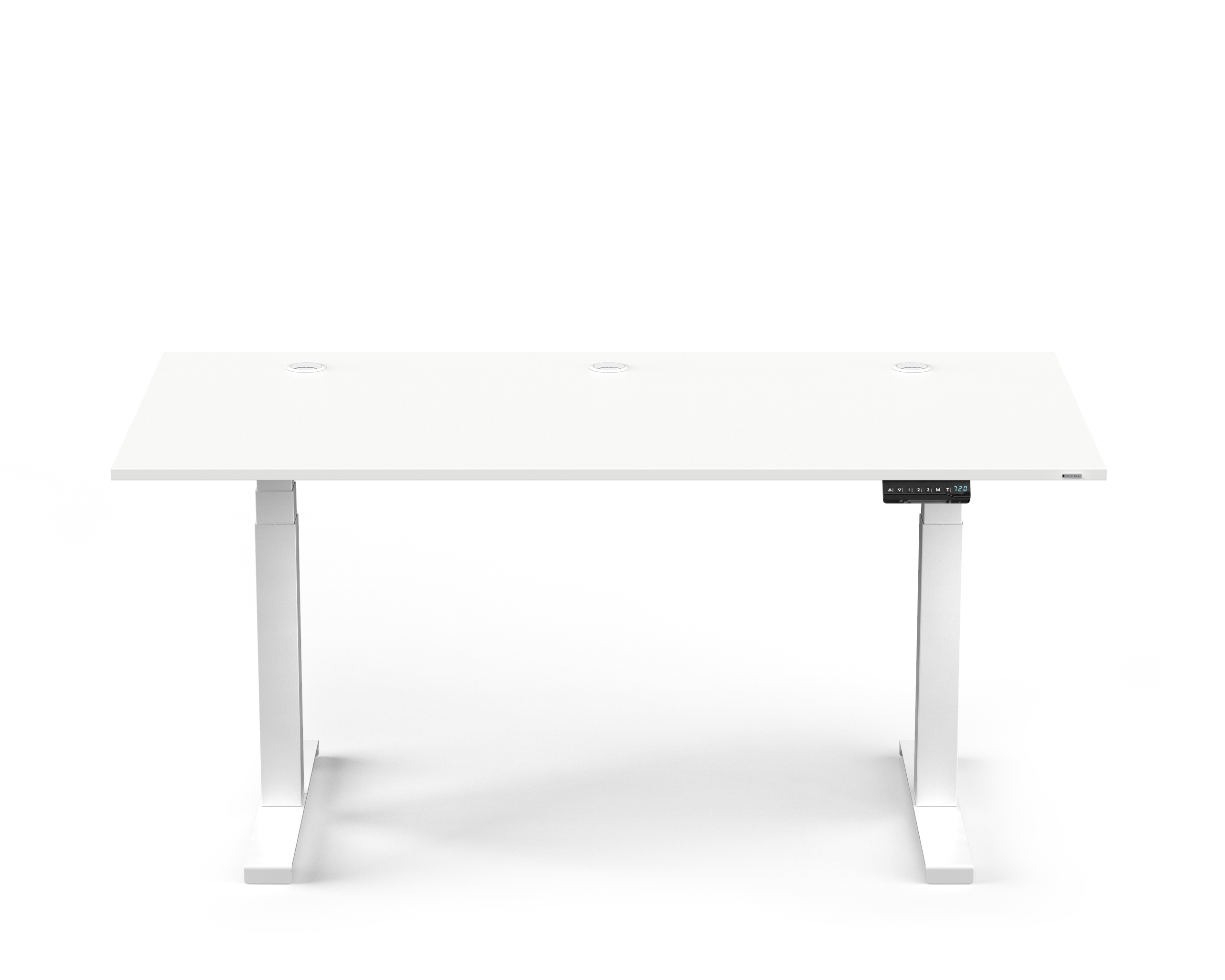 Tischplatte Snow Höhenverstellbarer JUST-OFFICE Fußgestell 80cm höhenverstellbarer - 130cm 64 Elektrisch Schreibtisch. Schreibtisch SPECTRAL 160 x Snow.