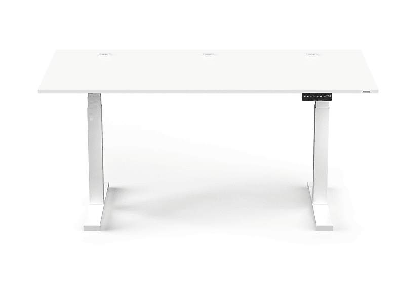 SPECTRAL JUST-OFFICE Elektrisch höhenverstellbarer Schreibtisch. Tischplatte 160 x 80cm Snow. Fußgestell 64 - 130cm Snow Höhenverstellbarer Schreibtisch