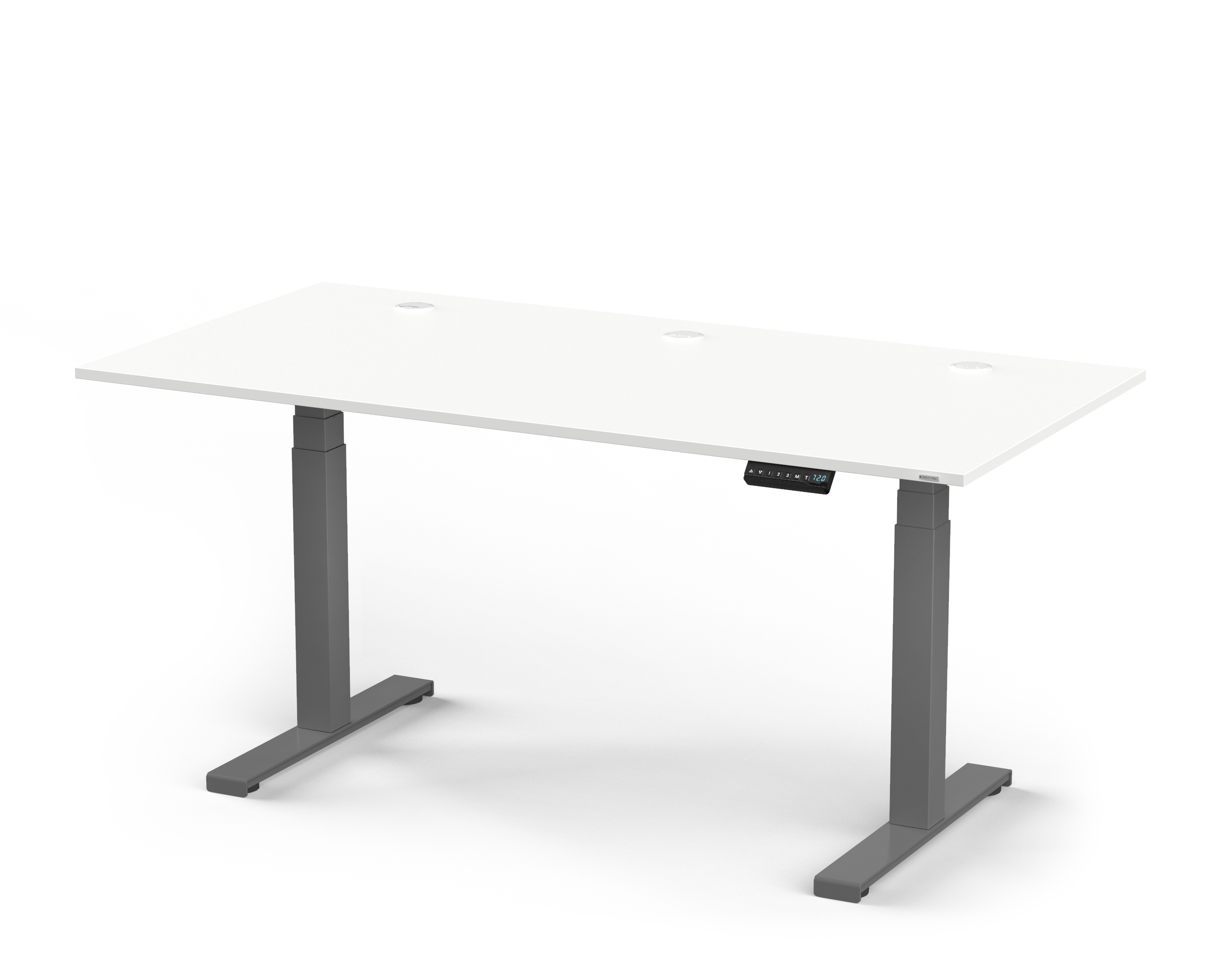 Elektrisch 80cm 64 Schreibtisch. 180 x SPECTRAL höhenverstellbarer Tischplatte Schreibtisch JUST-OFFICE Grey Snow. Höhenverstellbarer Fußgestell - 130cm