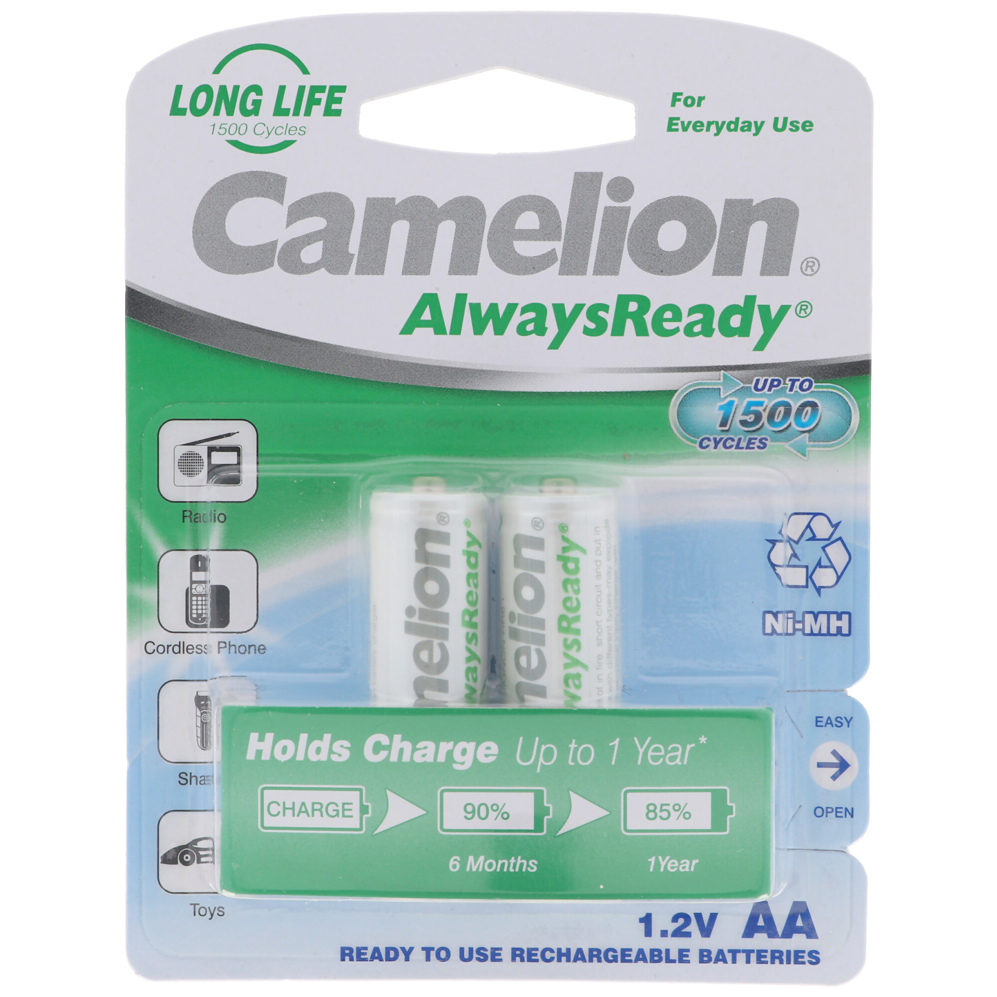 Mignon CAMELION NiMH geringer NiMH mAh S in Blisterverpackung, LR6, 1,2V mit 800mAh 2er Nickel-Metallhydrid 800 mit AA, - Akku, Ready HR6, Always Akku