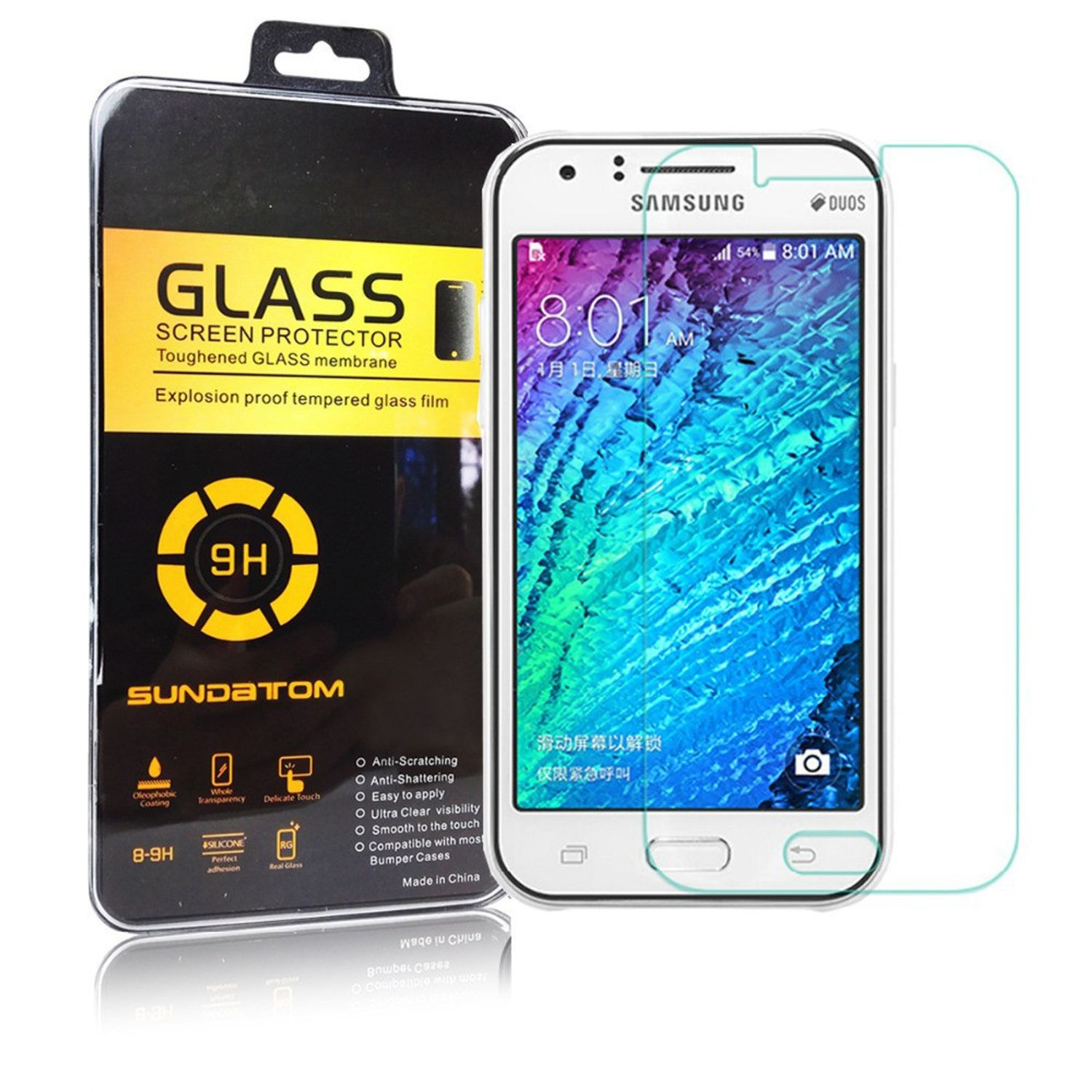 KÖNIG DESIGN Displayschutz Schutzfolie(für (2015)) 2er Galaxy J1 Samsung Pack