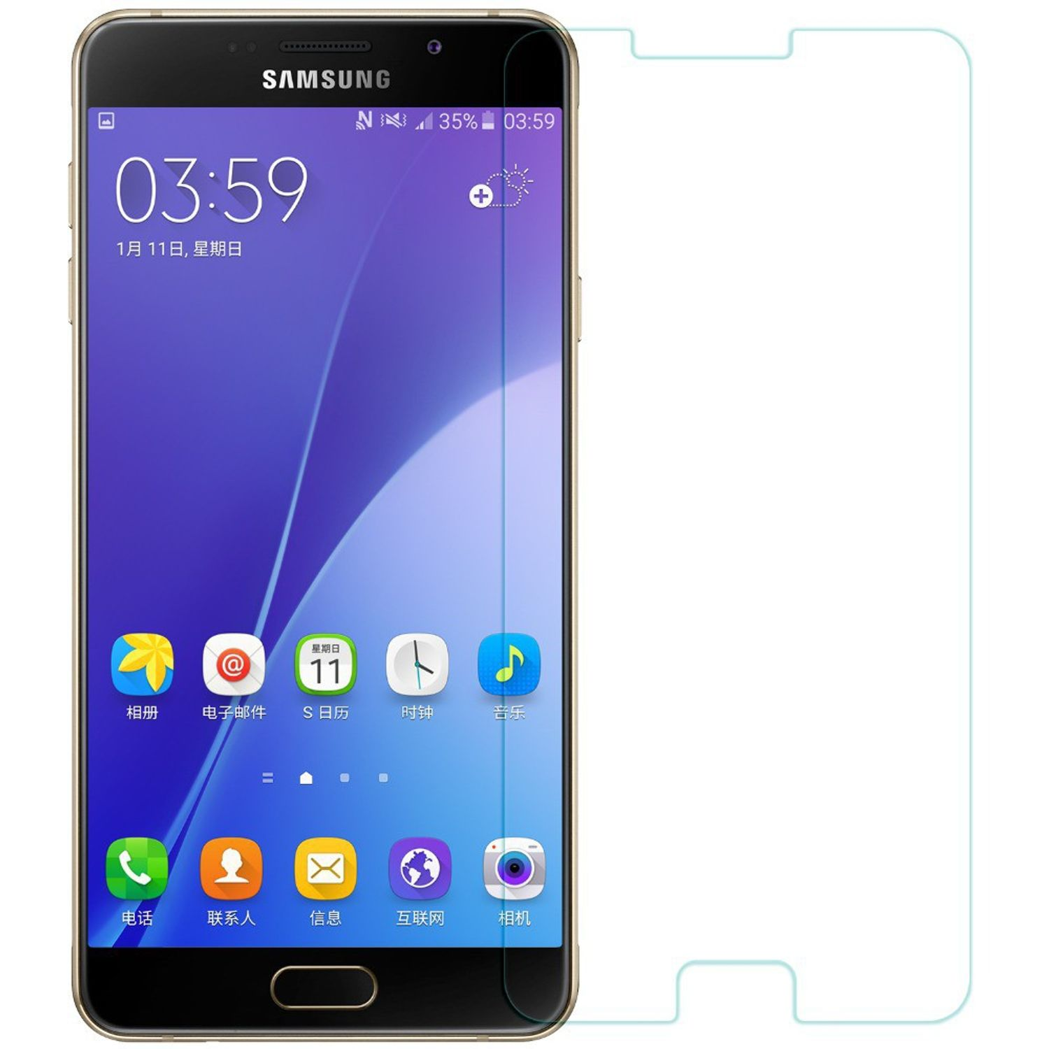 KÖNIG DESIGN 2er Pack Displayschutz Schutzfolie(für Samsung Galaxy A7 (2016))