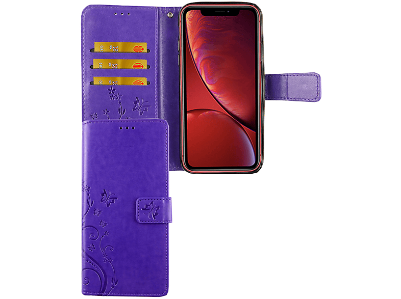 iPhone XR, KÖNIG DESIGN Apple, Schutzhülle, Bookcover, Violett