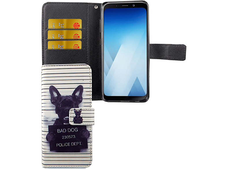 KÖNIG DESIGN Schutzhülle, Samsung, (2018), Galaxy A8 Weiß Bookcover