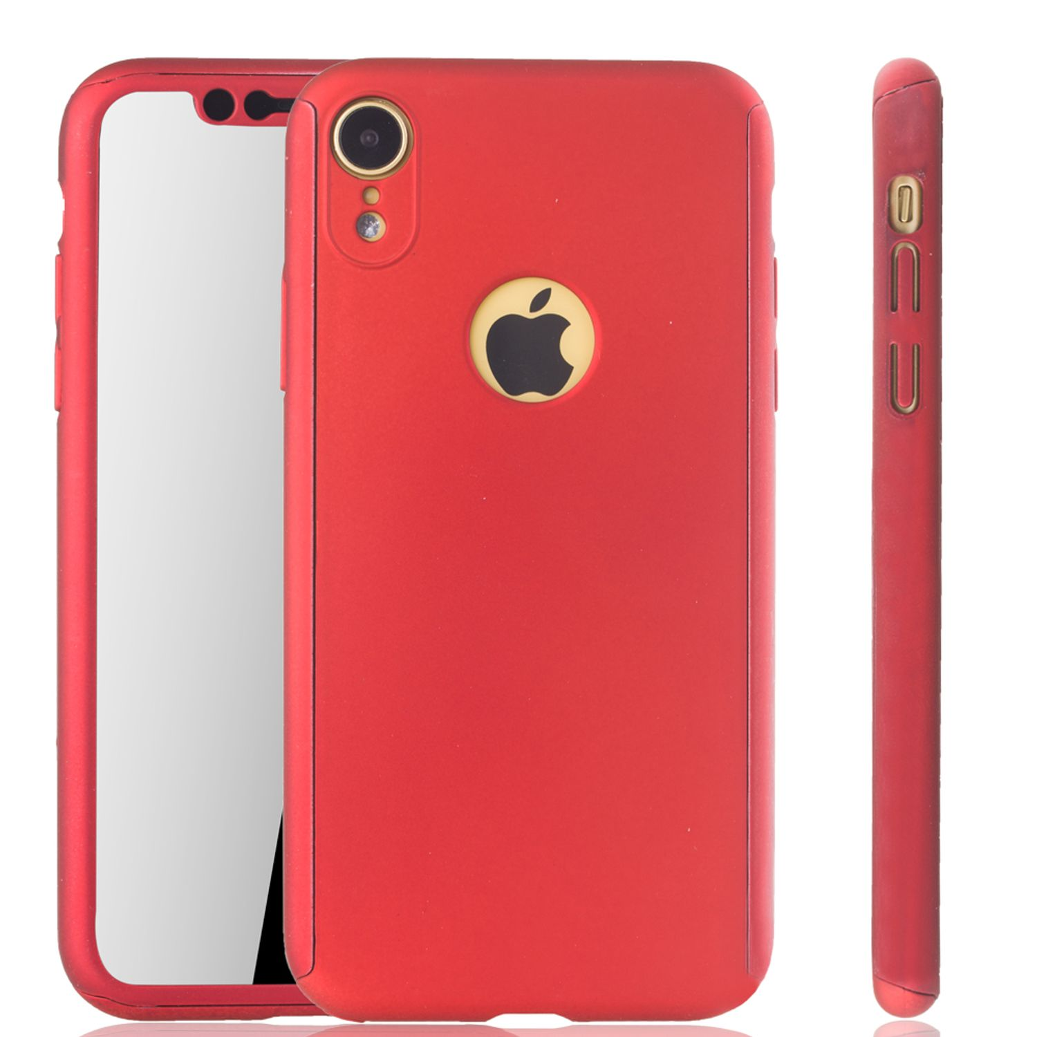 KÖNIG Cover, iPhone Schutzhülle, Full DESIGN Rot Apple, XR,