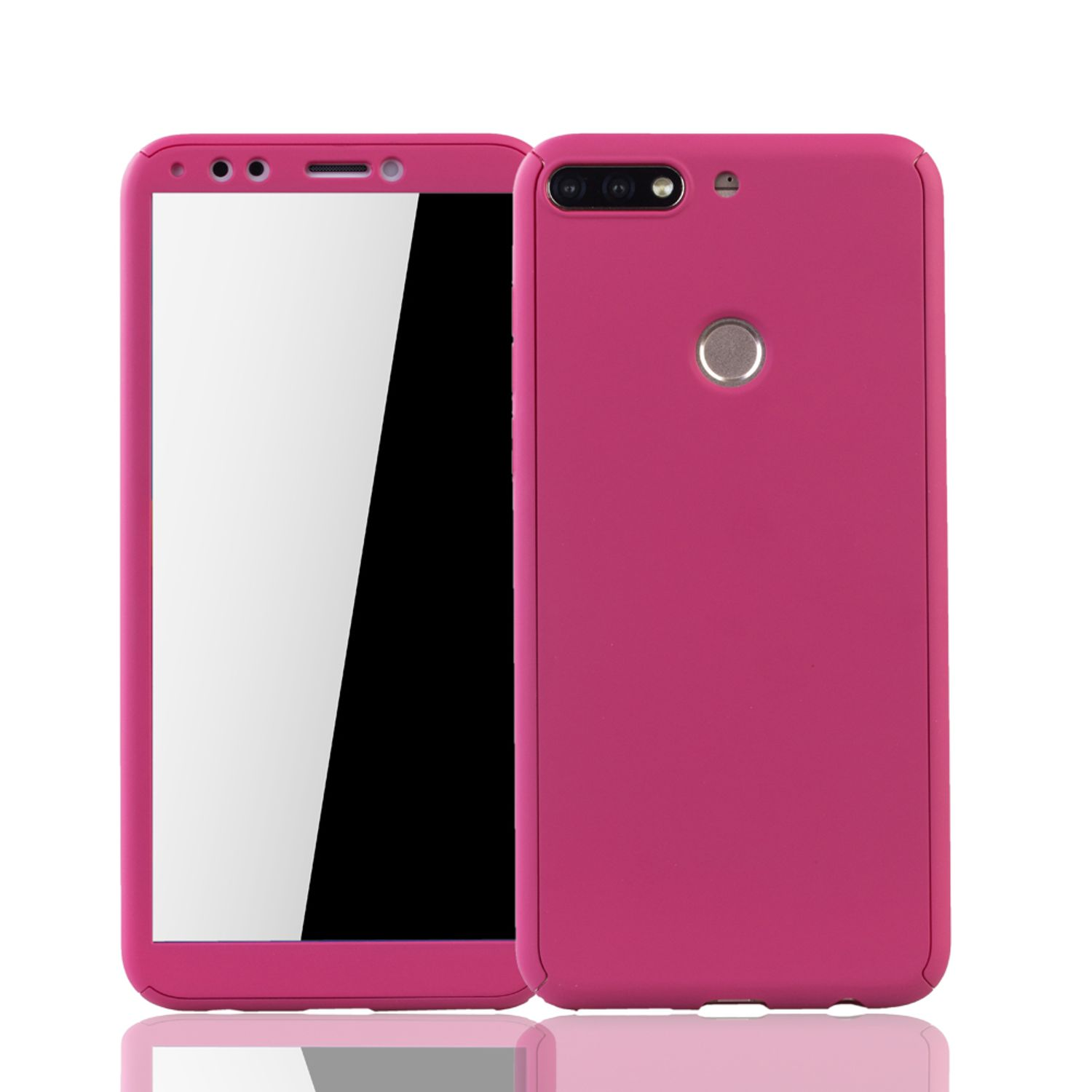 7C, Full Cover, DESIGN KÖNIG Schutzhülle, Pink Huawei, Honor