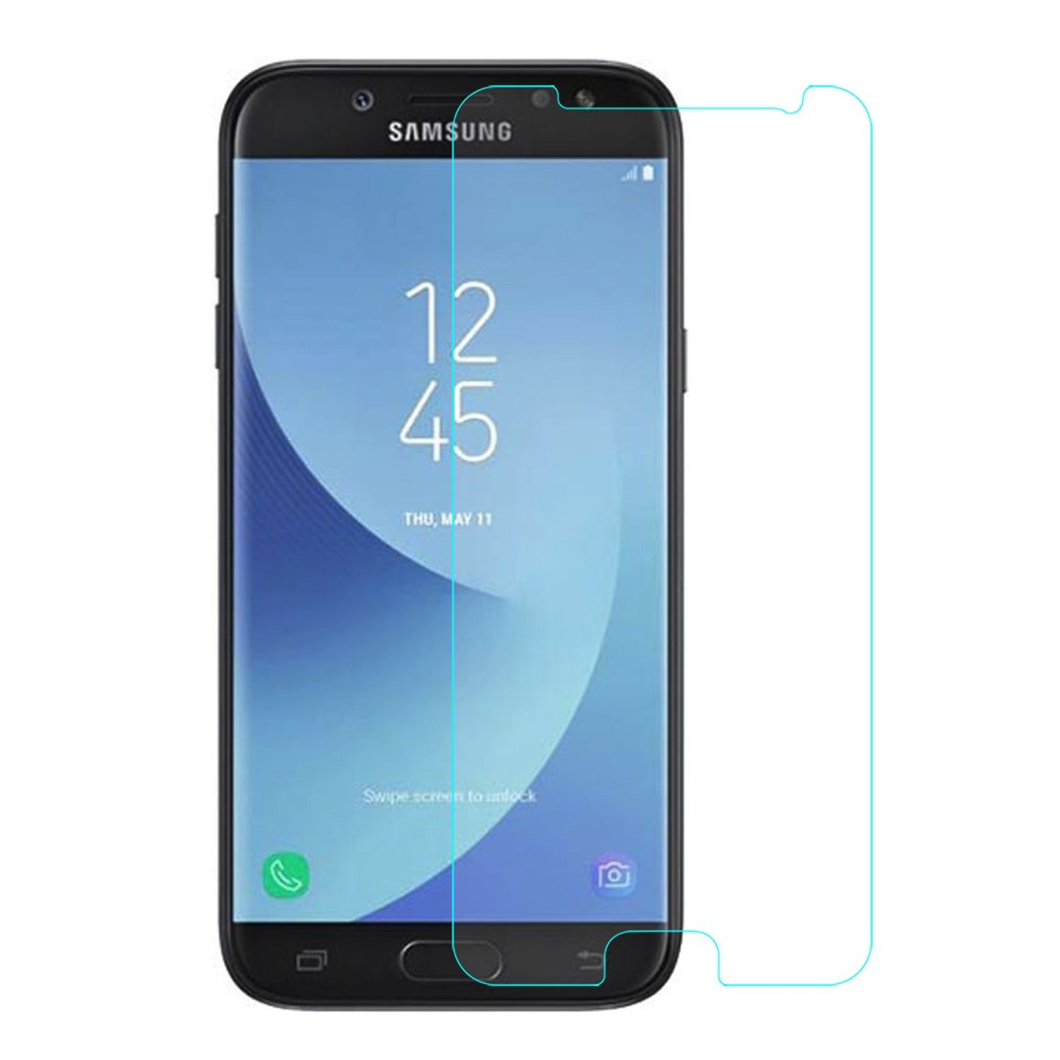 KÖNIG DESIGN 2er Pack Displayschutz Galaxy Schutzfolie(für Samsung (2017)) J5