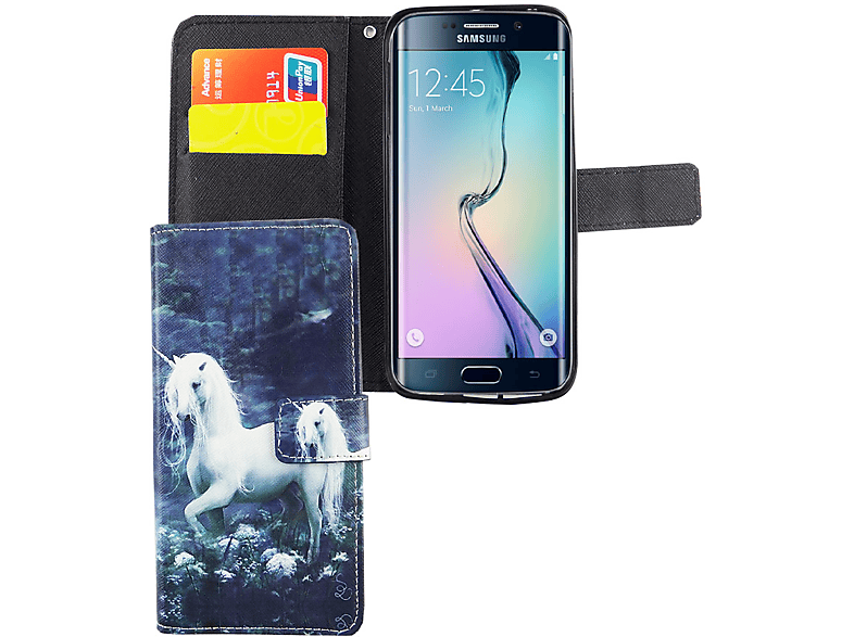 KÖNIG DESIGN Handyhülle, Bookcover, Samsung, Galaxy S6 Edge, Grün