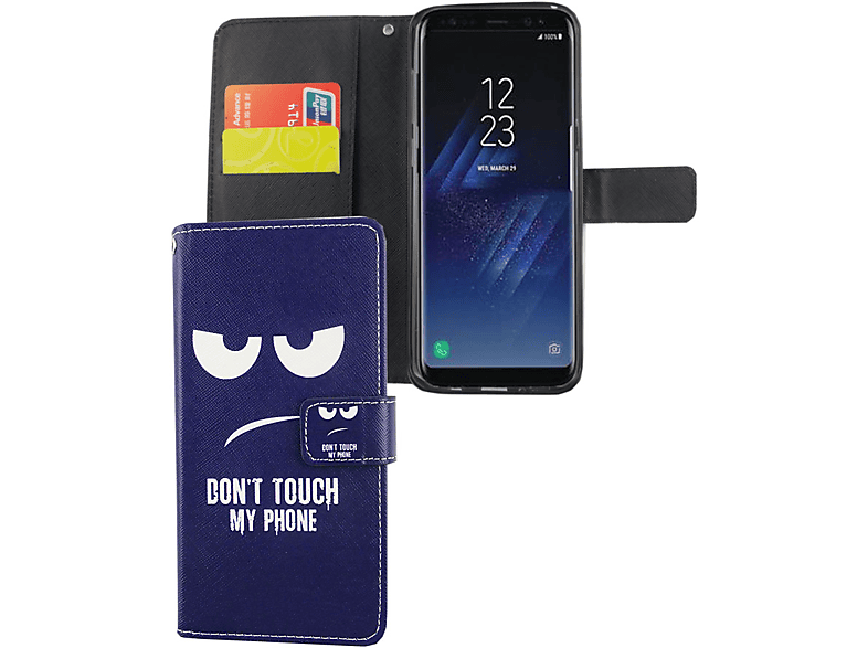KÖNIG DESIGN Handyhülle, Samsung, S8 Plus, Galaxy Blau Bookcover