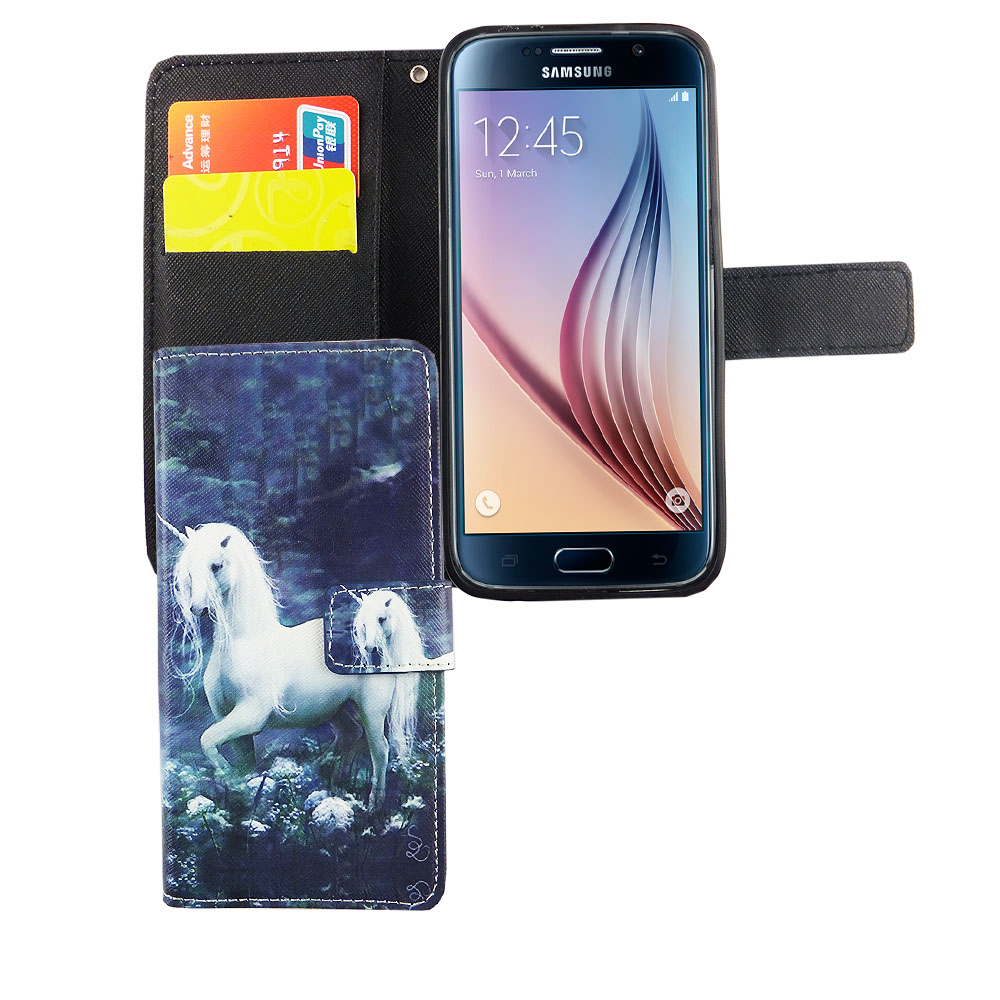 DESIGN Samsung, Bookcover, Handyhülle, Galaxy Weiß KÖNIG S6,