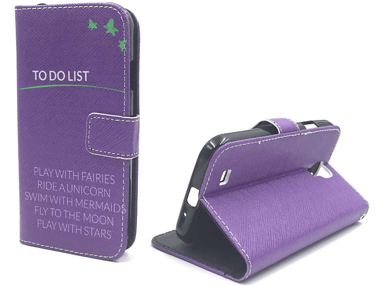 Violett Bookcover, DESIGN Galaxy Handyhülle, KÖNIG S4, Samsung,