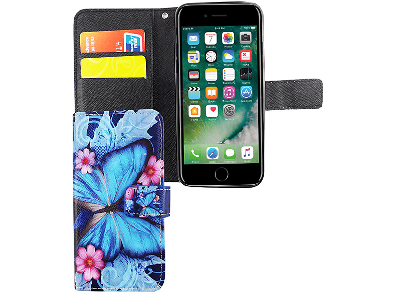KÖNIG DESIGN Handyhülle, Bookcover, iPhone 6 Blau 6s, / Apple
