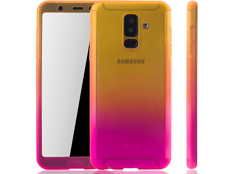 Samsung, A6 (2018), Full Plus Schutzhülle, DESIGN KÖNIG Mehrfarbig Galaxy Cover,