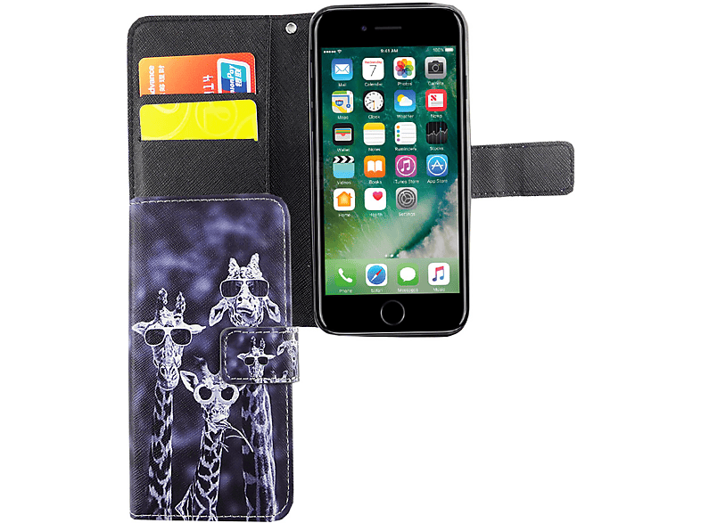 KÖNIG DESIGN Handyhülle, Bookcover, Apple, iPhone 6 / 6s, Mehrfarbig