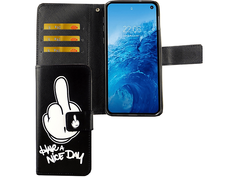 KÖNIG DESIGN Handyhülle, Bookcover, Samsung, Galaxy S10e, Schwarz