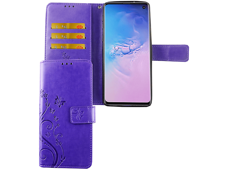 Handyhülle, Samsung, Violett DESIGN S10, Bookcover, Galaxy KÖNIG