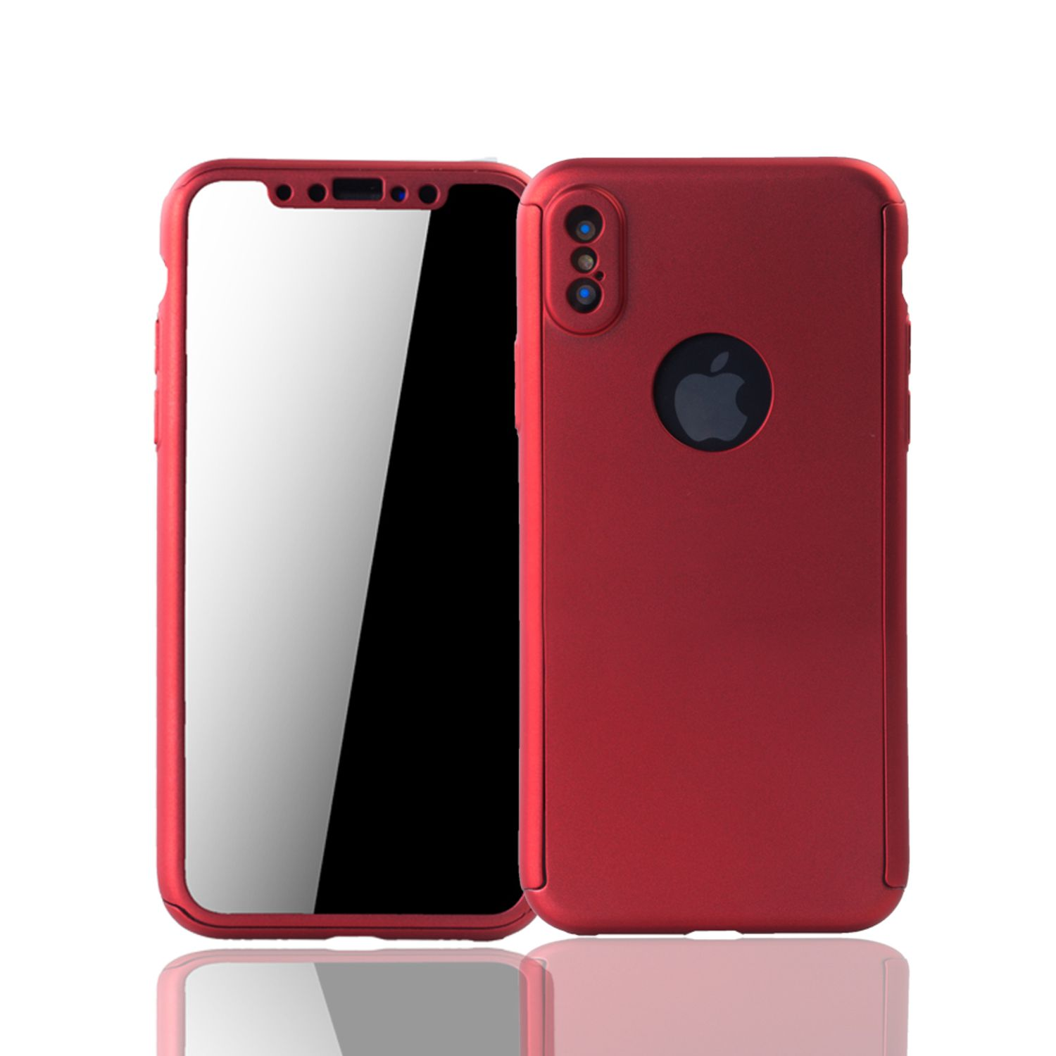 KÖNIG DESIGN Schutzhülle, Full Cover, iPhone X, Apple, Rot