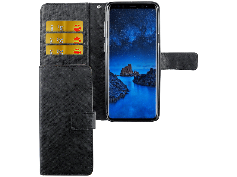 KÖNIG DESIGN Schutzhülle, Plus, Galaxy Samsung, Schwarz Bookcover, S9