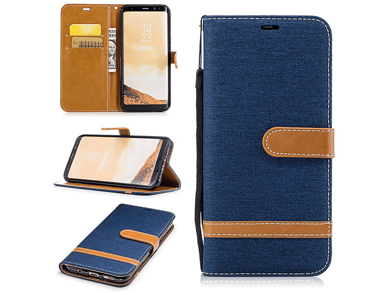 Galaxy S8 Samsung, Blau DESIGN Plus, Schutzhülle, Bookcover, KÖNIG