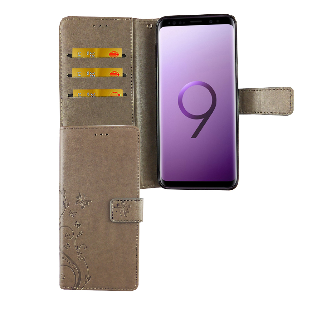 KÖNIG DESIGN Bookcover, Galaxy Samsung, Plus, S9 Schutzhülle, Grau