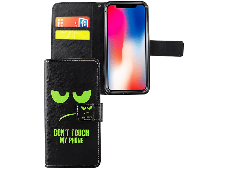 KÖNIG DESIGN Handyhülle, Bookcover, Apple, iPhone XS, Schwarz