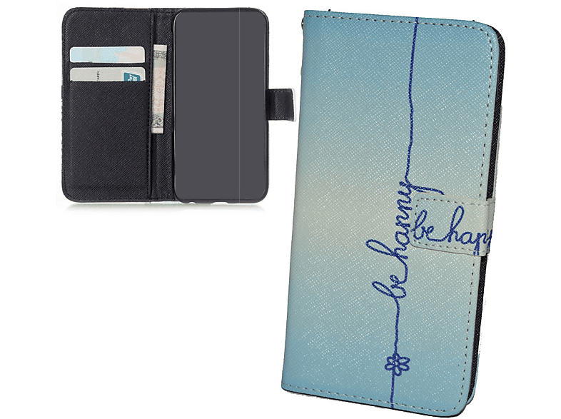 KÖNIG DESIGN Handyhülle, Bookcover, Samsung, Galaxy J1 (2015), Blau