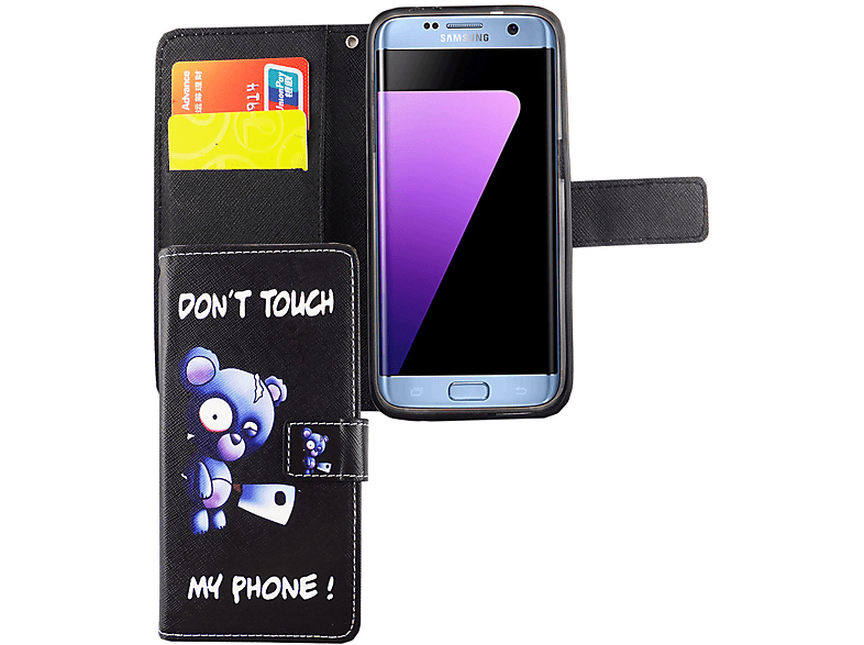 Samsung, DESIGN Bookcover, Schwarz Galaxy KÖNIG S7 Handyhülle, Edge,