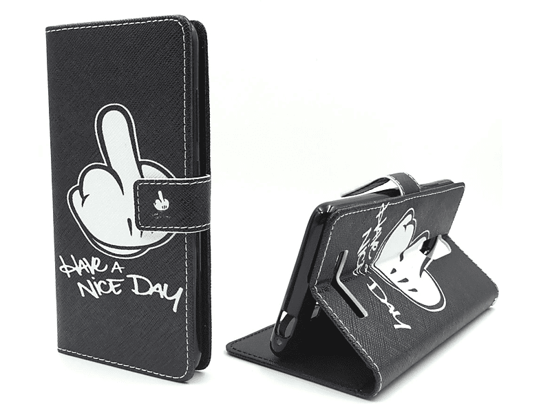 KÖNIG DESIGN 3, Bookcover, Schwarz Note Redmi Xiaomi, Handyhülle