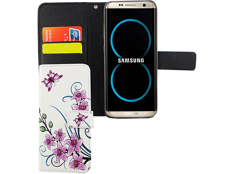 KÖNIG DESIGN Handyhülle, Bookcover, Weiß S8, Galaxy Samsung