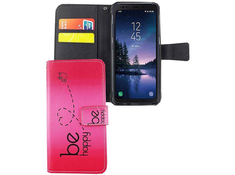 KÖNIG DESIGN Galaxy S8 Samsung, Schutzhülle, Rosa Bookcover, Active
