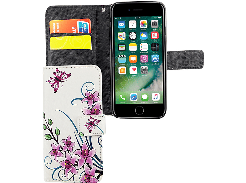 KÖNIG DESIGN Handyhülle, Weiß 6s, 6 Bookcover, Apple, iPhone 