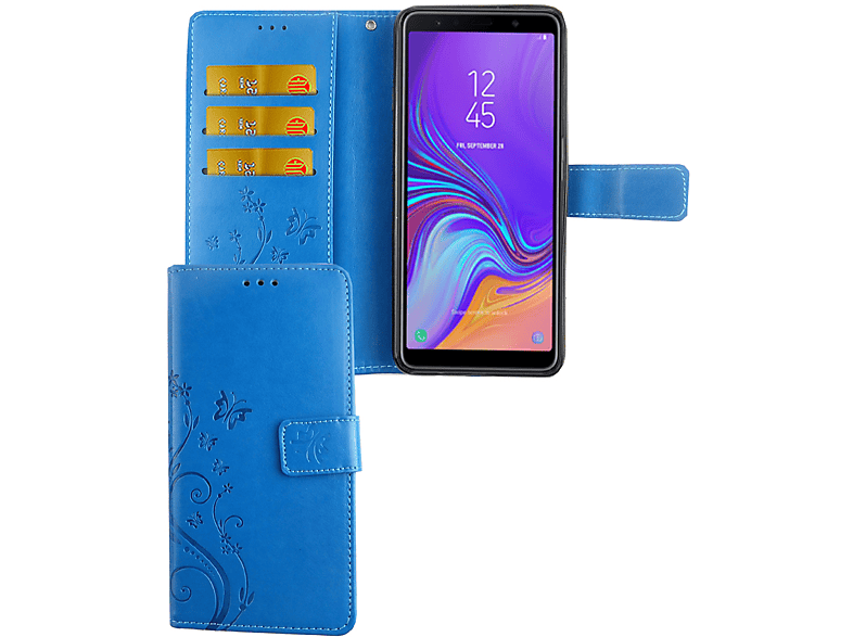 KÖNIG DESIGN Handyhülle, Bookcover, Samsung, Galaxy A9 (2018), Blau