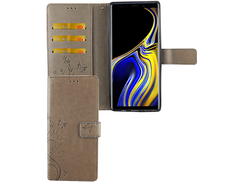 9, Samsung, Galaxy Bookcover, KÖNIG Schutzhülle, Grau Note DESIGN