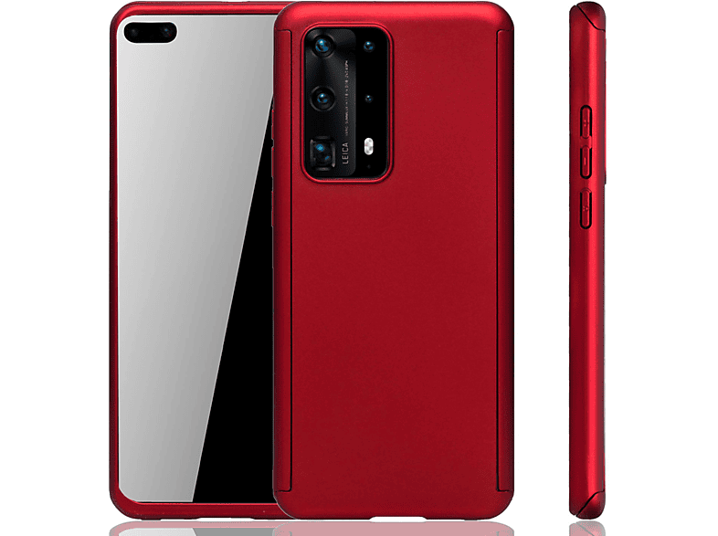 KÖNIG DESIGN Schutzhülle, Full Cover, Huawei, P40 Pro, Rot