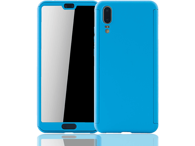 KÖNIG DESIGN Cover, Schutzhülle, Huawei, Full Blau P20