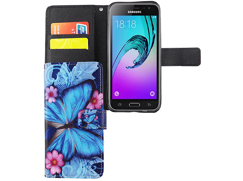 Samsung, Emerge, KÖNIG Blau Bookcover, Galaxy DESIGN J3 Handyhülle,