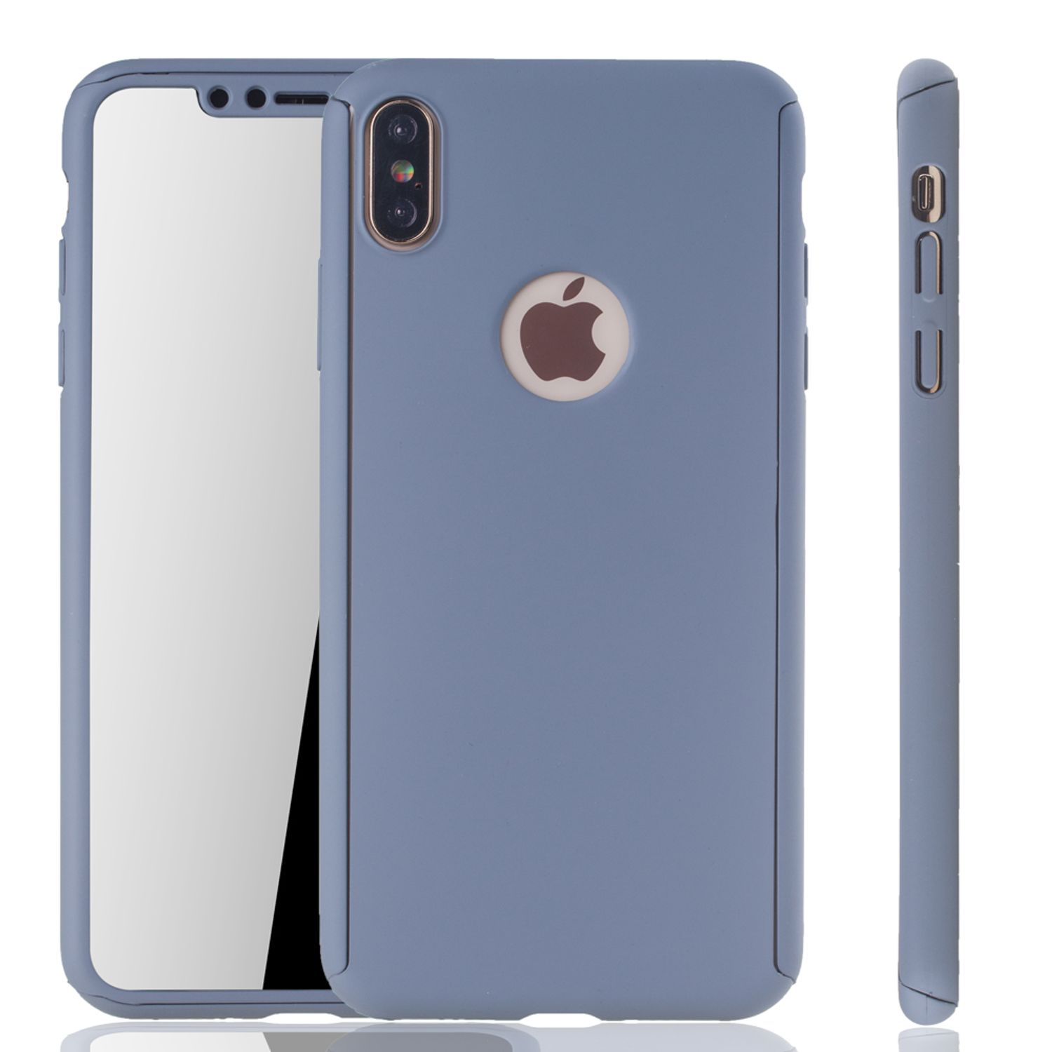 KÖNIG DESIGN Grau Apple, Schutzhülle, Max, iPhone XS Full Cover
