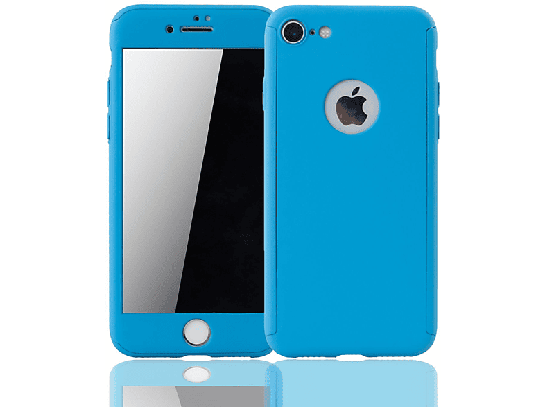 KÖNIG DESIGN Apple, Full Blau iPhone 8, Cover, Schutzhülle