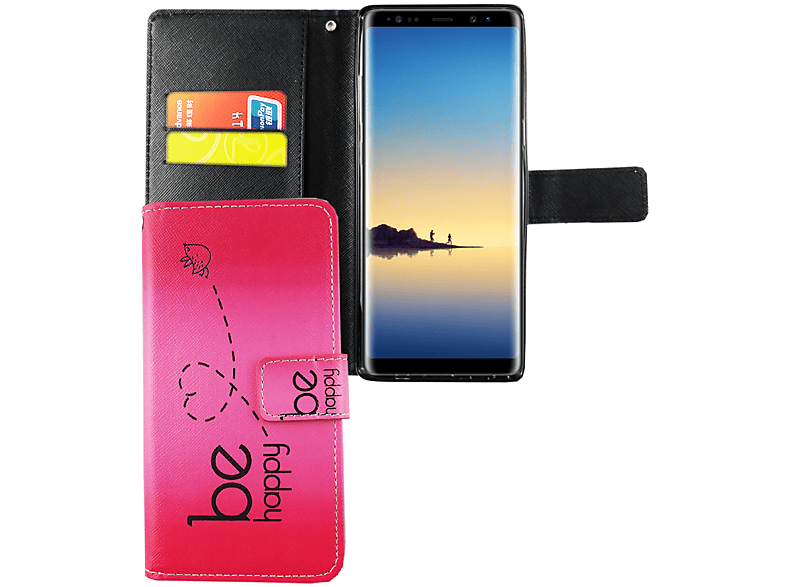 DESIGN KÖNIG Galaxy Note Samsung, Schutzhülle, Rosa Bookcover, 8,