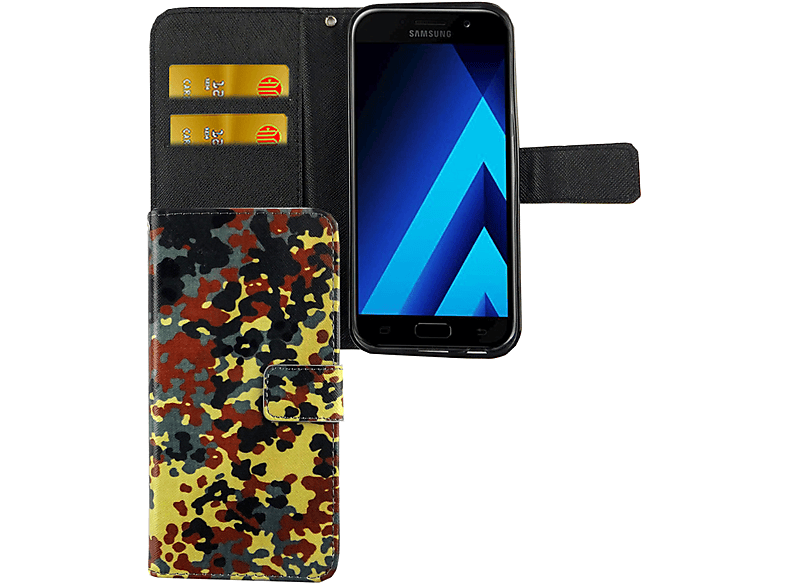 Mehrfarbig Samsung, A5 Schutzhülle, Galaxy KÖNIG (2017), Bookcover, DESIGN