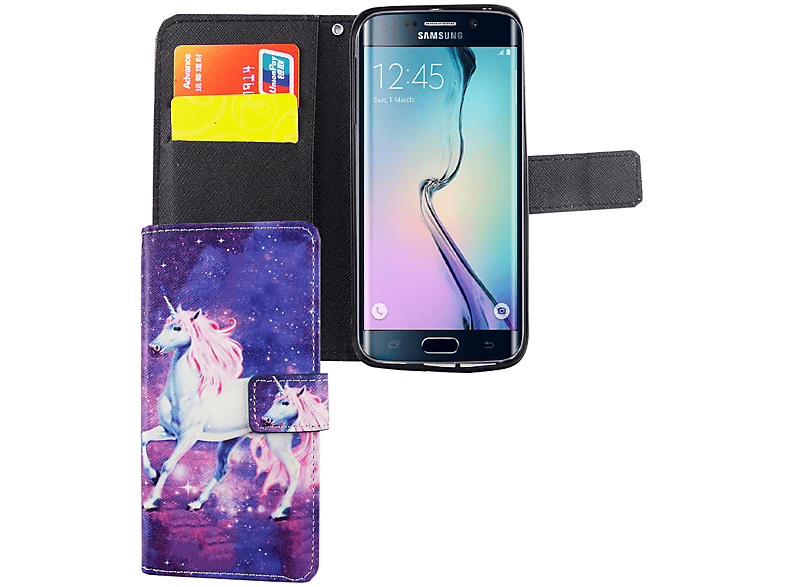 Galaxy Samsung, KÖNIG DESIGN Bookcover, S6 Edge, Rosa Handyhülle,