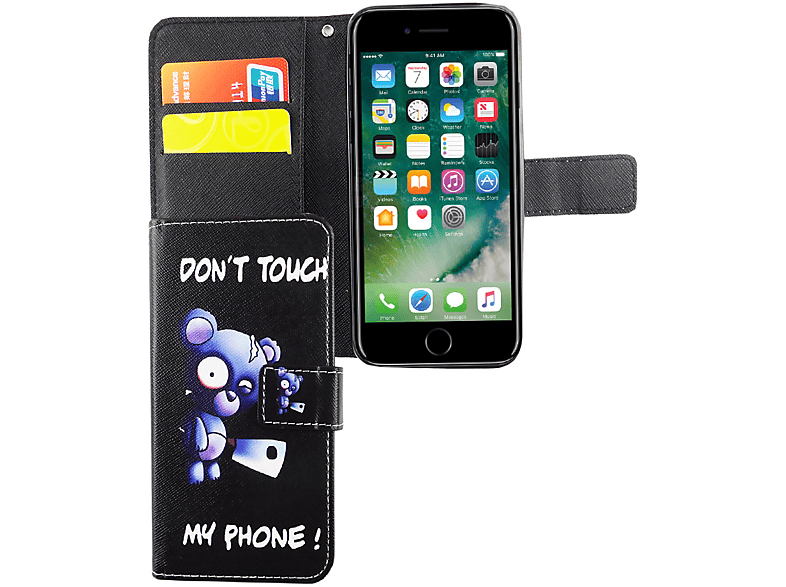 KÖNIG DESIGN Handyhülle, Apple, 6 Schwarz Bookcover, / iPhone 6s
